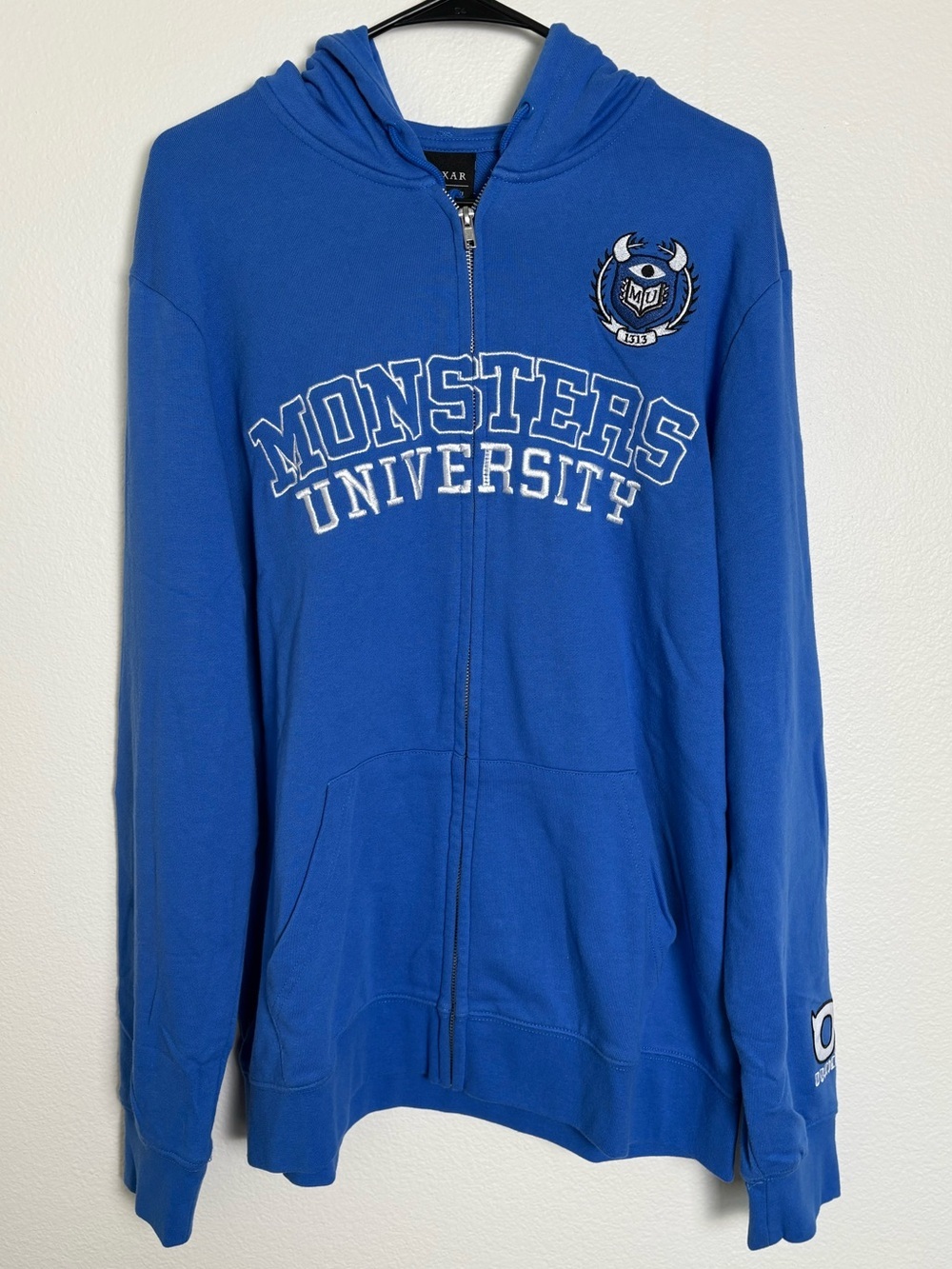 Monsters University Royal Blue Zip Hoodie Mens Size Large(unisex)